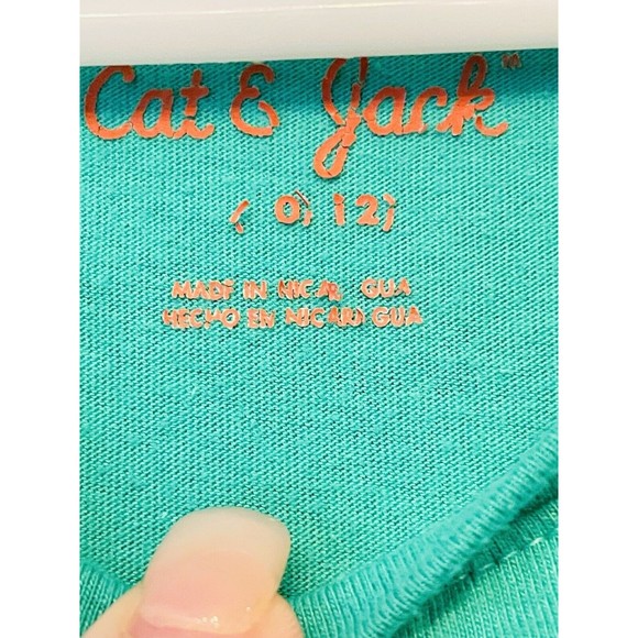 Christmas Long Sleeve Tee “ Things I Love” Girls 10-12 Cat And Jack Green - Picture 4 of 6